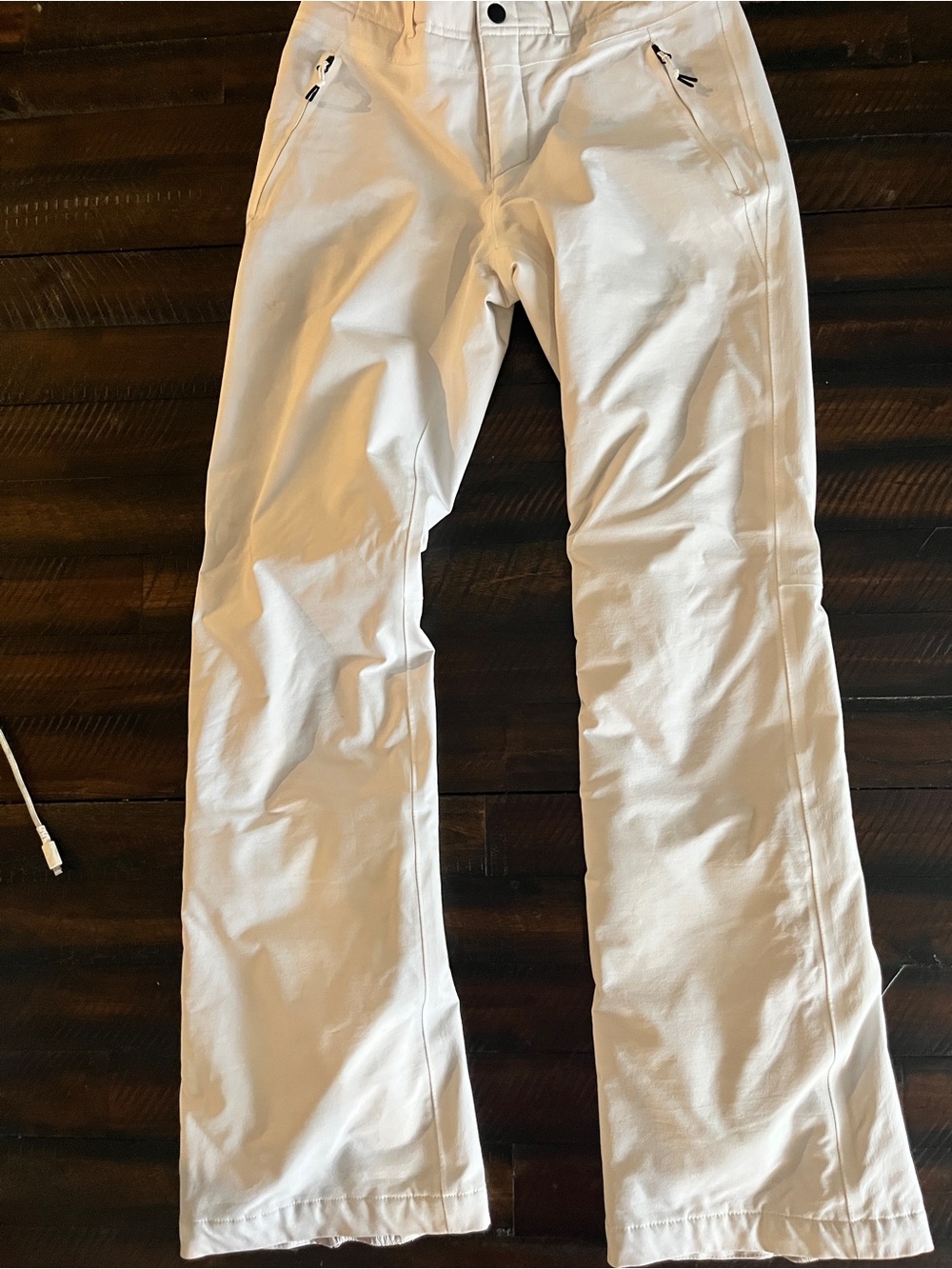 BOGNER FIRE+ICE WHITE SKI PANTS WOMEN’S US 4 XS SNOWBOARD ZIP ANKLES